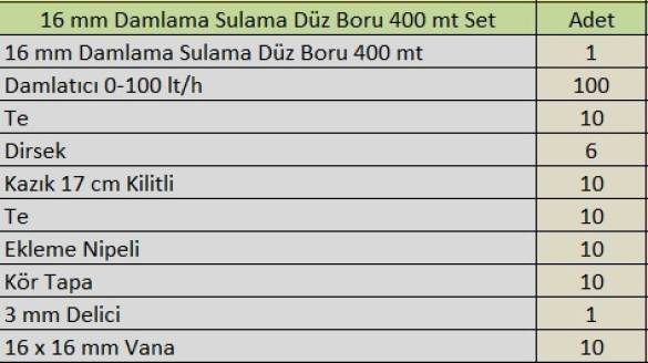 16 Mm Damlama Sulama Düz Boru ve Ek Parça 400 Mt Set 2 - 3