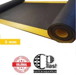 Karbonplast 3 mm Yalıtkan Paspas Şeritli Siyah 20 Kv - 10 mt En : 100 cm