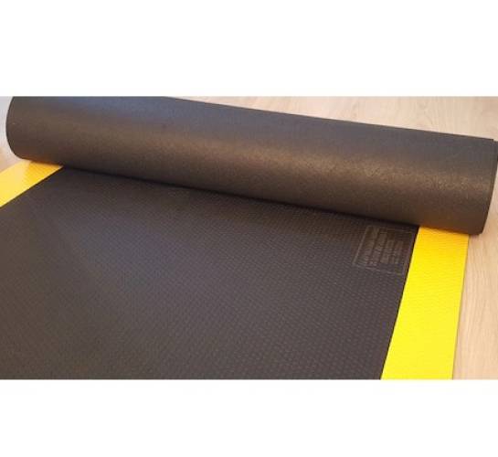 Karbonplast 2 mm Yalıtkan Paspas Sarı Şeritli Siyah 10 kv - 10 mt En : 100 cm - 1