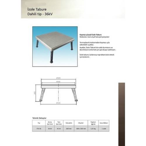 Karbonplast Izole Sehpa 36.000 V (36 Kv) ( Izole Tabure ) - 1