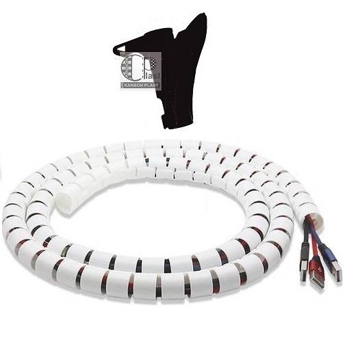 Ø 30 Kablo Koruyucu Ve Düzenleyici Spiral (Beyaz - Gri - Siyah) - 1